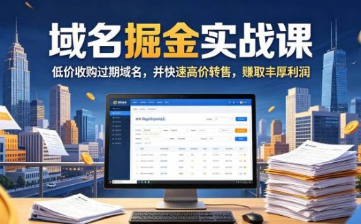 域名交易掘金实战课，低价收购过期域名，并快速高价转售，賺取丰厚利润【原创双语字幕】