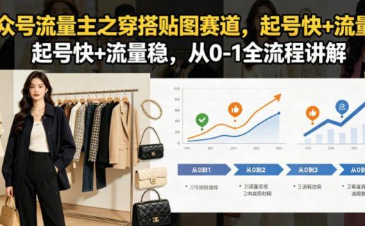 公众号流量主之穿搭贴图赛道，起号快+流量稳，从0-1全流程讲解