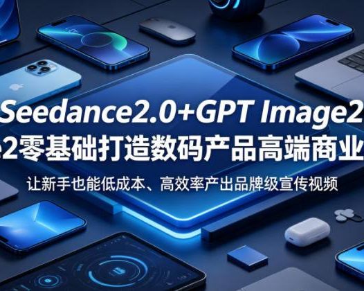 Seedance2.0+GPT Image2零基础打造数码产品高端商业宣传片，让新手也能低成本、高效率产出品牌级宣传视频
